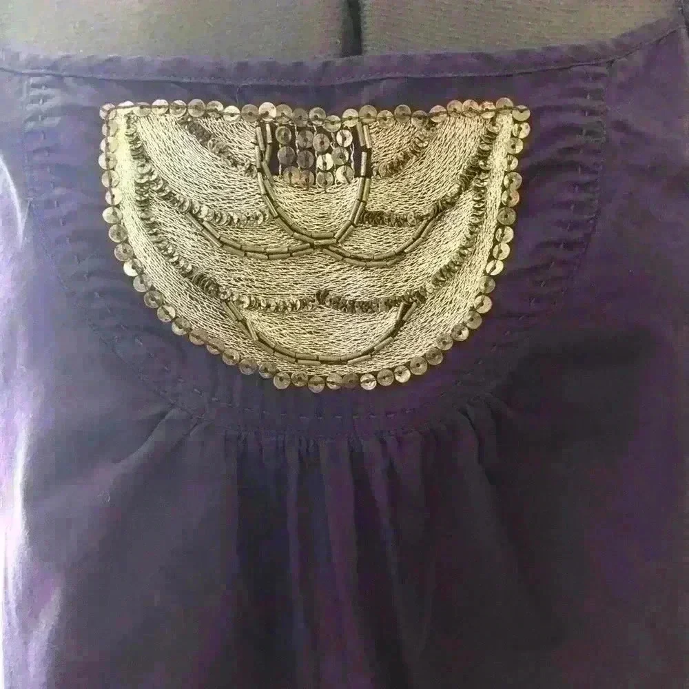 Old Navy Purple Spaghetti Strap Embellished Front Dress Women M